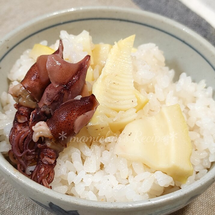 ほたるいか＊たけのこの炊き込みご飯